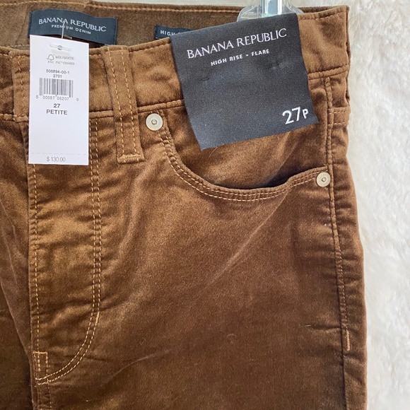 Banana Republic Denim - Banana Republic High Rise Flare premium denim pants - coconut brown, size 27p